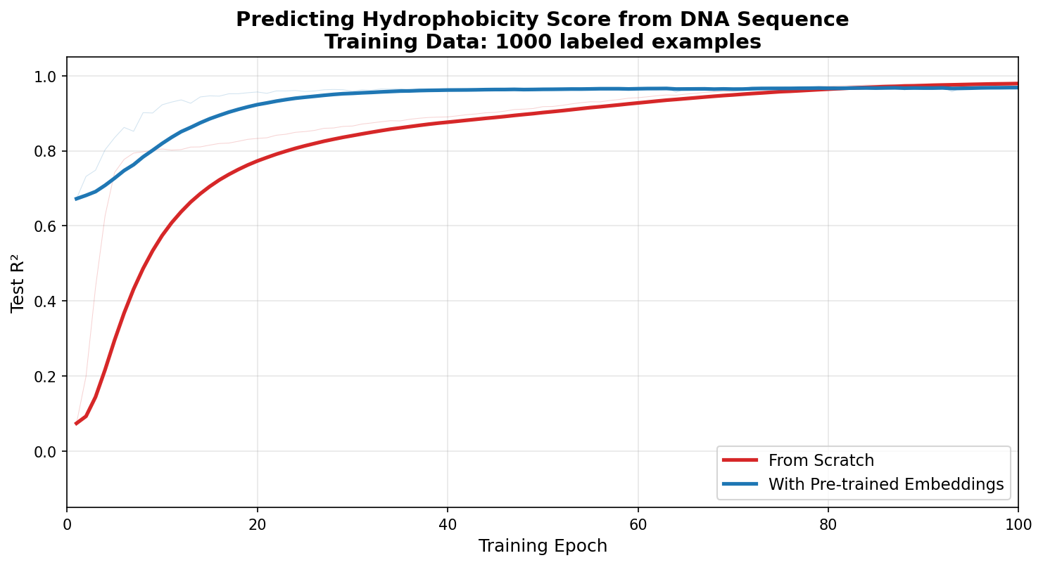 Training comparison with 1000 examples